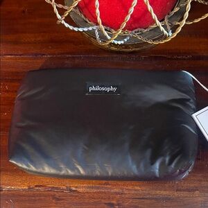 Philosophy Black Quilted Travel Toiletry Bag